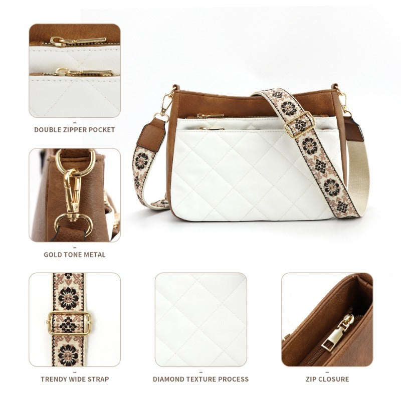 Wholesale Diamond Mesh Crossbody Multifunctional Bag with Detachable and Adjustable Webbing Shoulder Bags